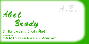 abel brody business card