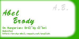 abel brody business card